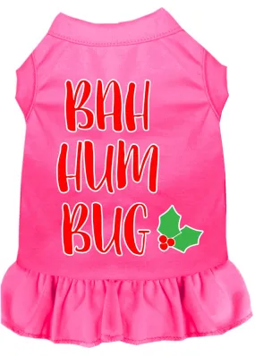 Bah Humbug Screen Print Dog Dress Bright Pink Xxl