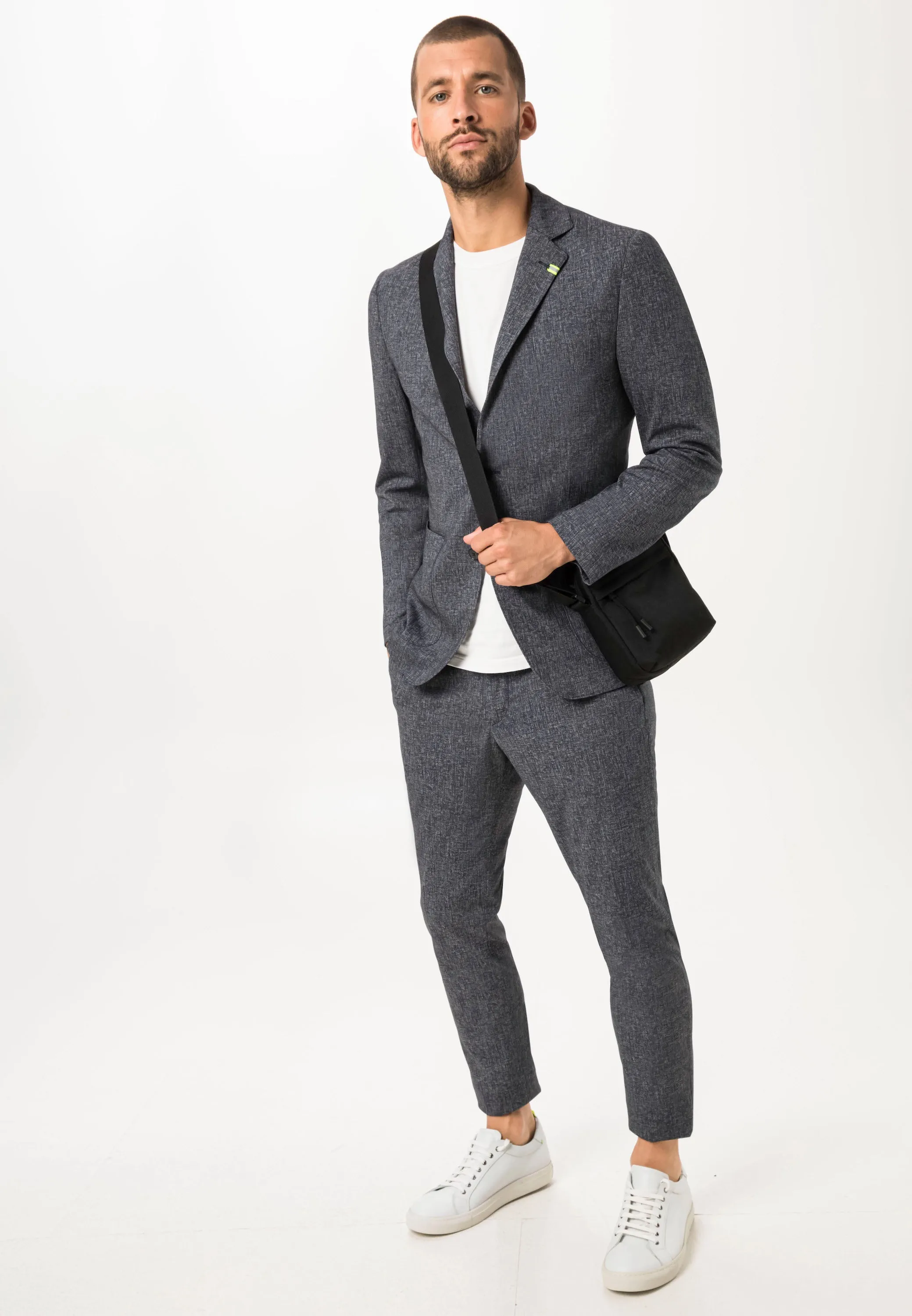 BENVENUTO SNEAKER SUIT SAKKO DUNKELBLAU MELIERT 7852-2747