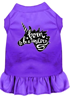 Born To Be A Unicorn Screen Print Dog Dress Purple Xs (8)