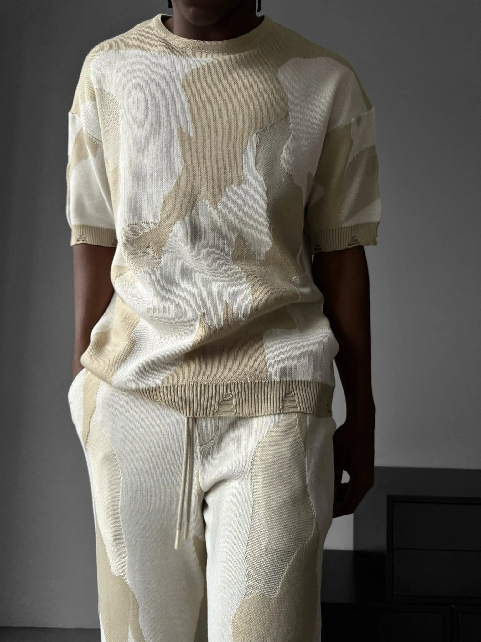 Oversize Alpenglow Knit T-Shirt - Stone