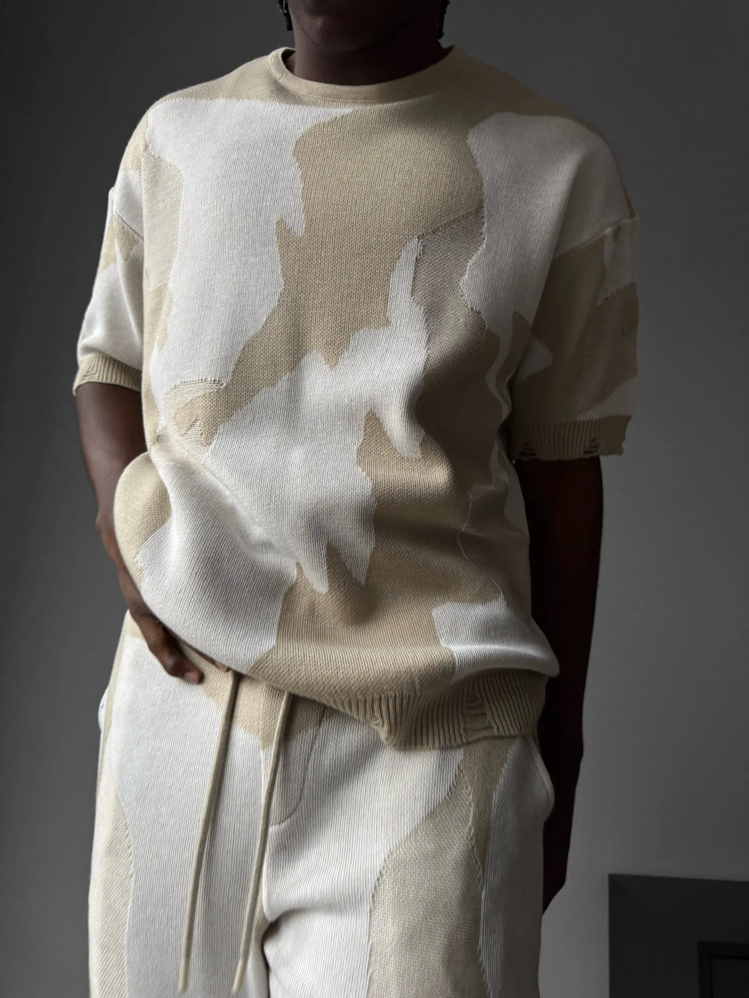 Oversize Alpenglow Knit T-Shirt - Stone