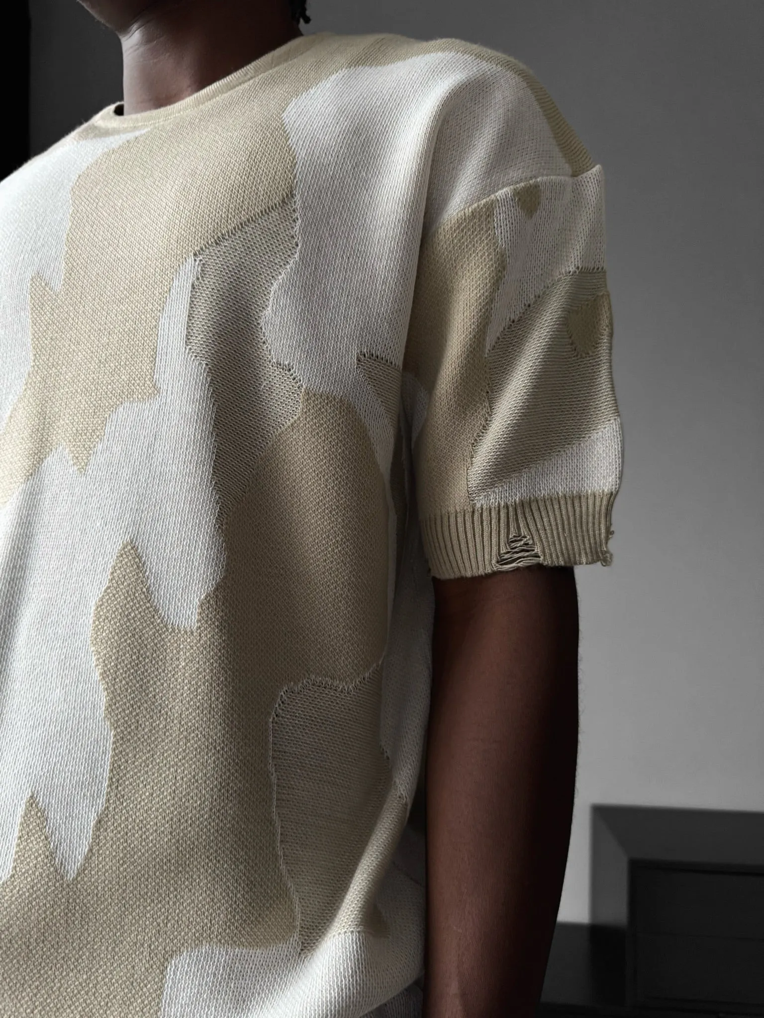 Oversize Alpenglow Knit T-Shirt - Stone
