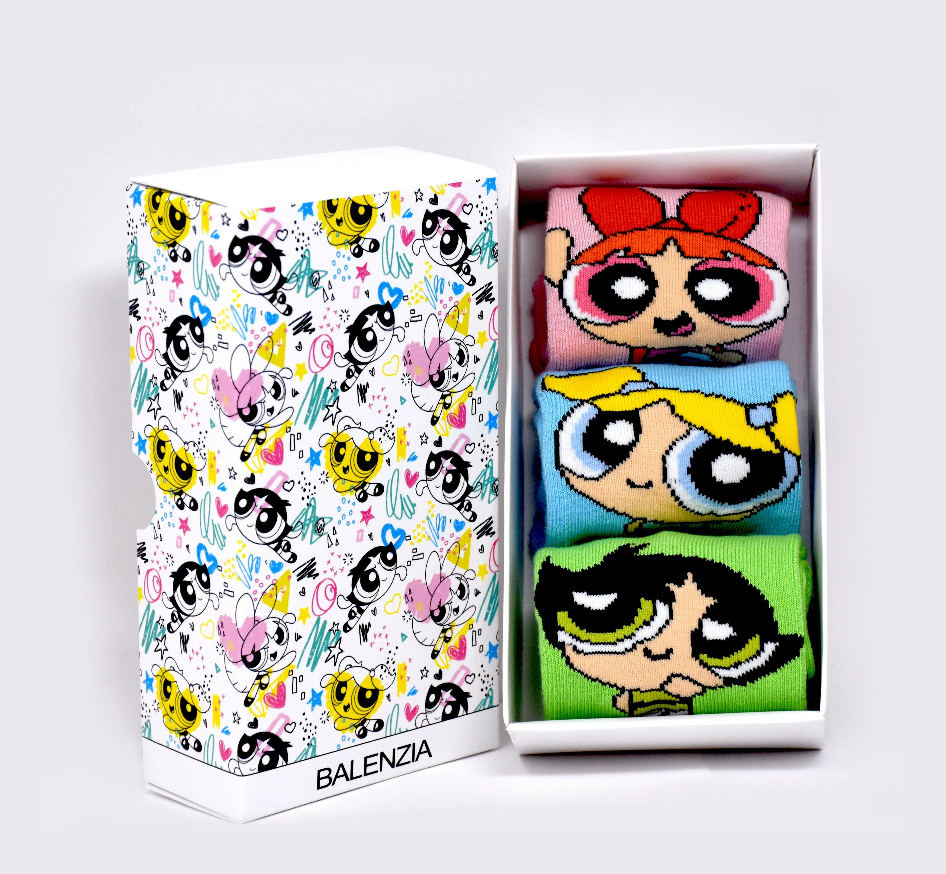 Powerpuff Girls By Balenzia Low Cut Socks for Kids (Pack of 3 Pairs/1U)(7-9 YEARS)
