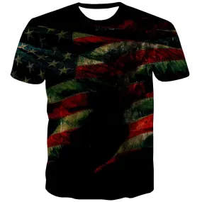 USA T-shirt Men Flag Tshirt Anime Statue Tshirts Casual Country T shirts Funny